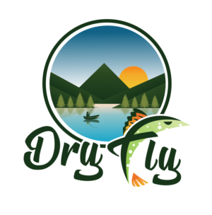 Fly Fishing T-shirt design with a Grayling back fin and "Dry Fly" text | Diseño de Camiseta por ERLANDO RONTE RDJ