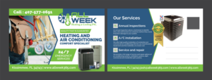 Postcard Design by Deziners Zone for All Week Heating and Cooling Inc  | Design: #26582702