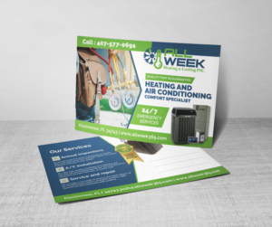 Postcard Design by Deziners Zone for All Week Heating and Cooling Inc  | Design: #26582703