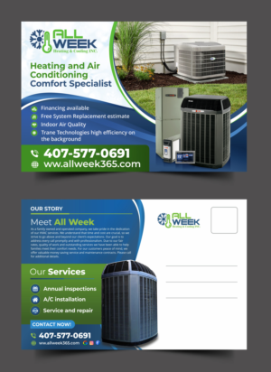 Postcard Design by ecorokerz for All Week Heating and Cooling Inc  | Design: #26582116