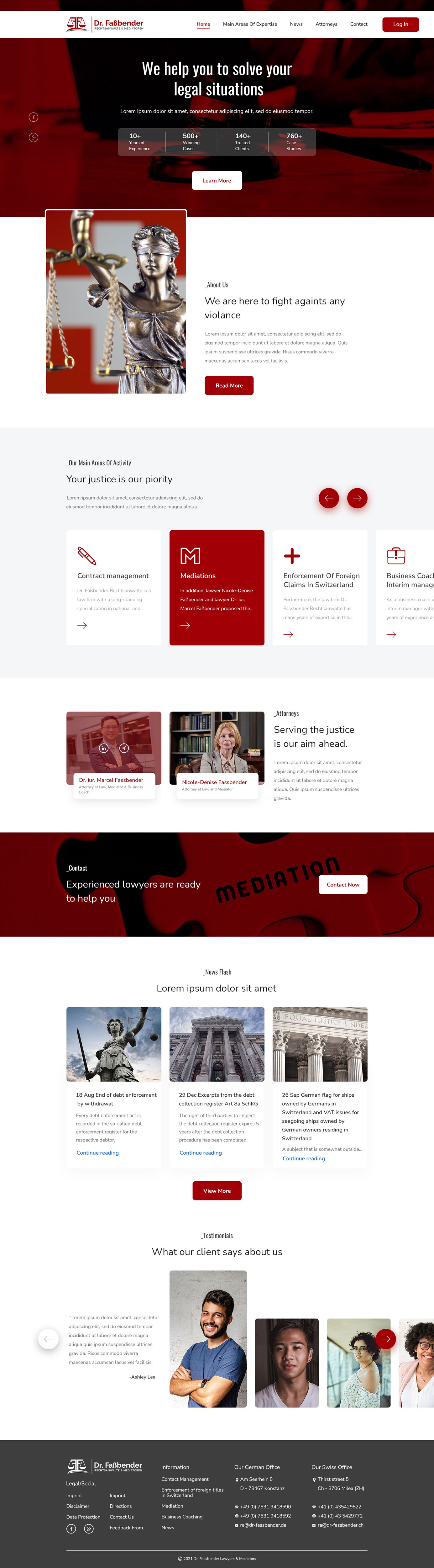 Web Design by Webvalley99 for Dr. Fassbender Rechtsanwaelte & Mediatoren | Design #26596469
