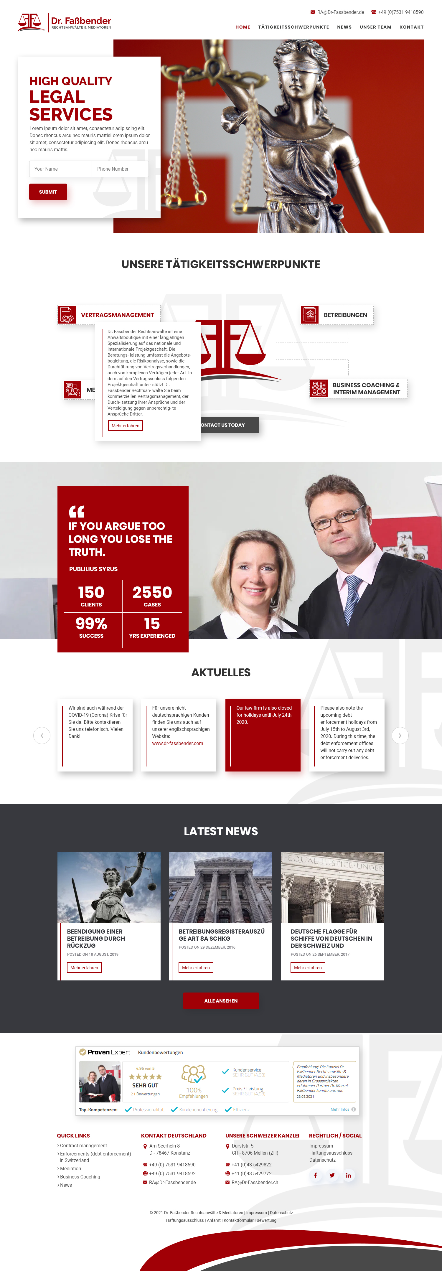 Diseño Web por Pixeleas para Dr. Fassbender Rechtsanwaelte & Mediatoren | Diseño #26595442