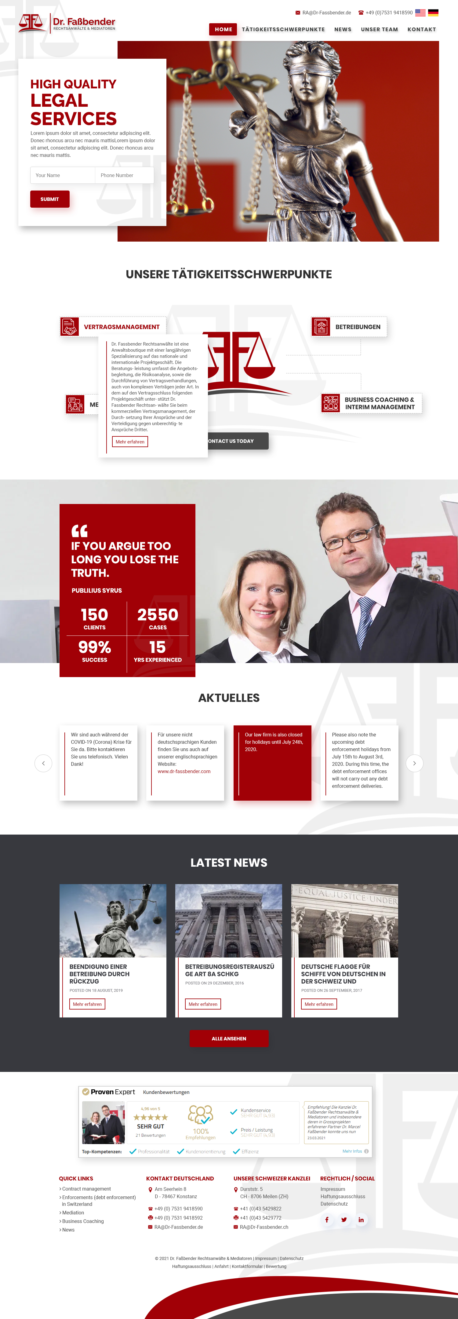 Diseño Web por Pixeleas para Dr. Fassbender Rechtsanwaelte & Mediatoren | Diseño #26599318