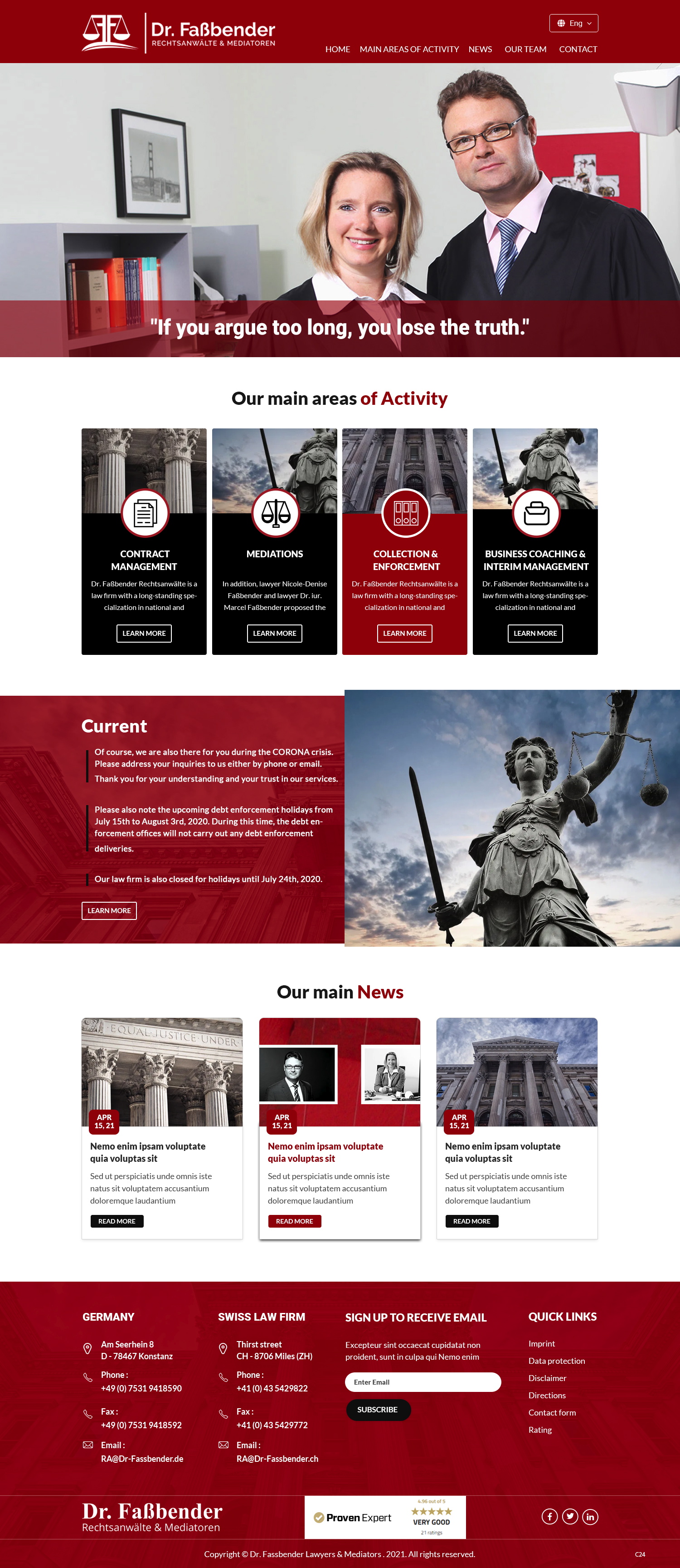 Web Design by pb for Dr. Fassbender Rechtsanwaelte & Mediatoren | Design #26590300