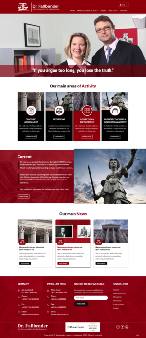 Web Design by pb for Dr. Fassbender Rechtsanwaelte & Mediatoren | Design: #26590300