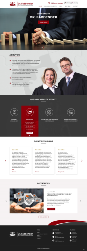 Web Design by pb for Dr. Fassbender Rechtsanwaelte & Mediatoren | Design: #26590305