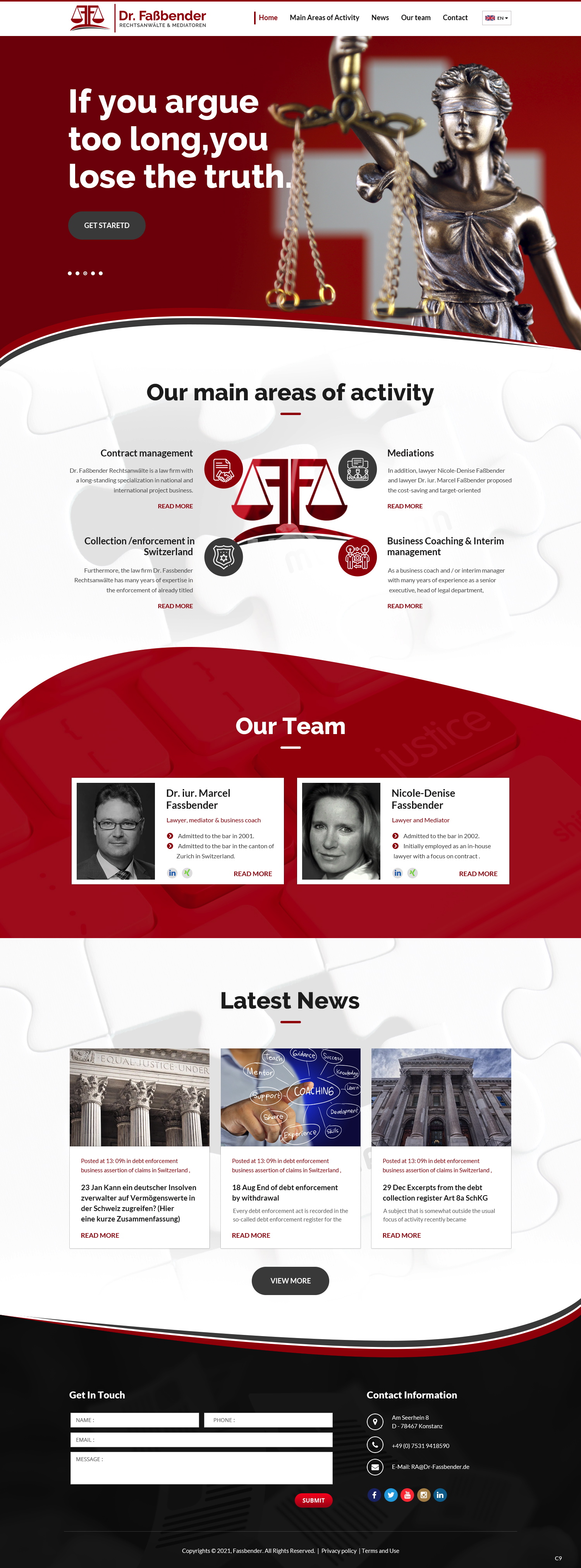 Web Design by pb for Dr. Fassbender Rechtsanwaelte & Mediatoren | Design #26596704