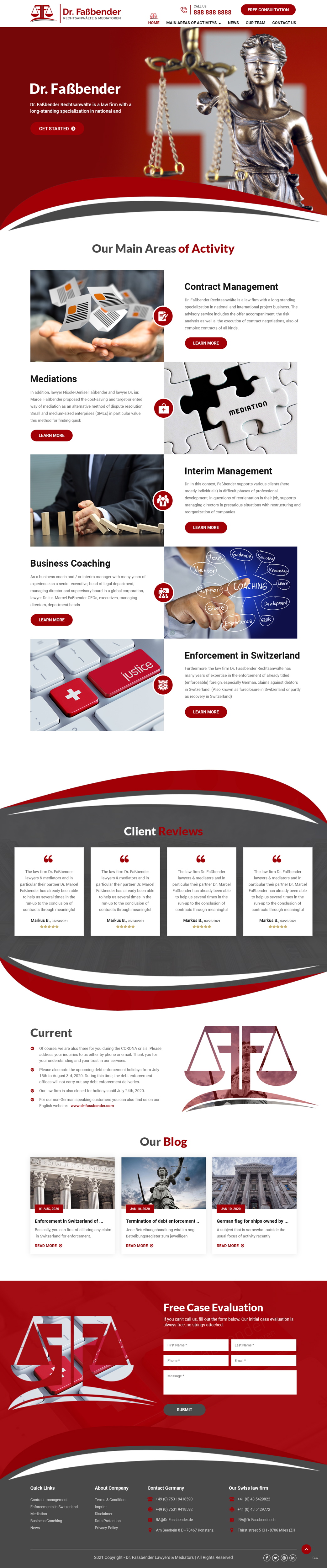 Web Design par pb pour Dr. Fassbender Rechtsanwaelte & Mediatoren | Design #26601981
