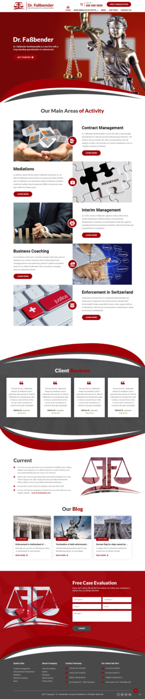 Diseño Web por pb para Dr. Fassbender Rechtsanwaelte & Mediatoren | Diseño: #26601981