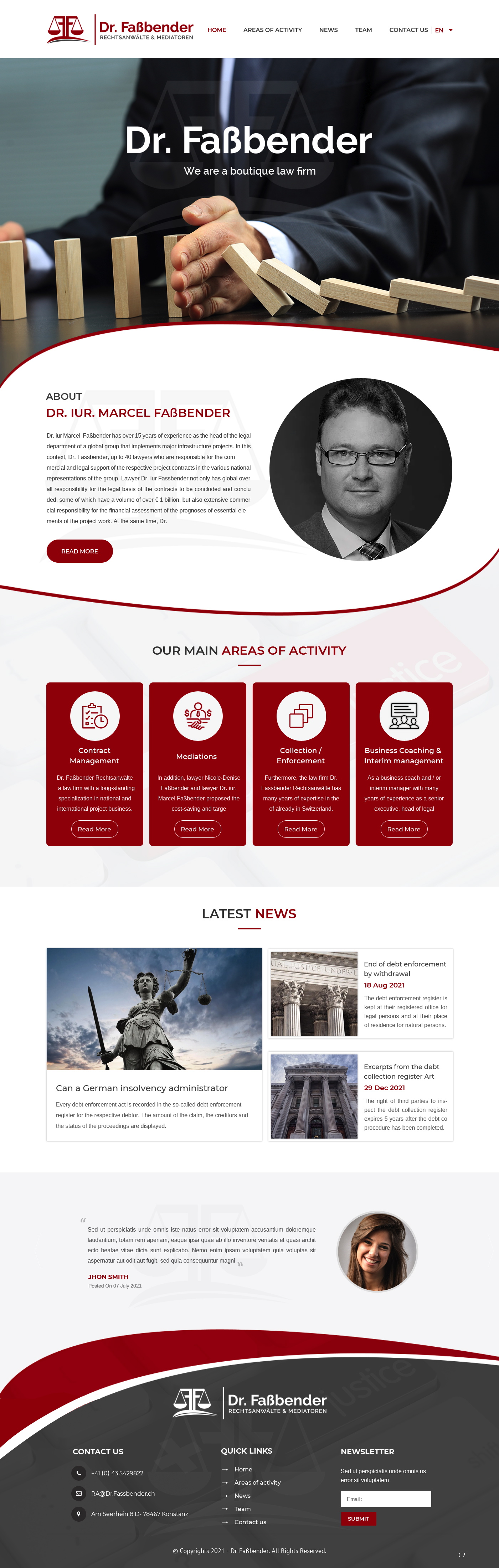 Web Design par pb pour Dr. Fassbender Rechtsanwaelte & Mediatoren | Design #26601982