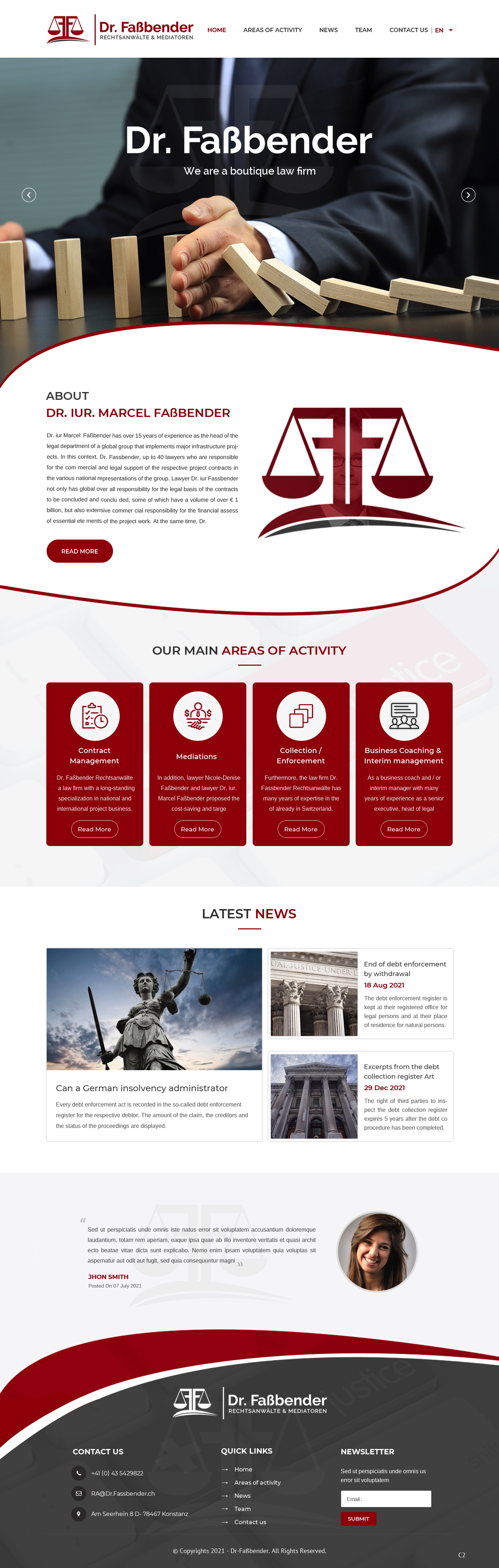 Web Design par pb pour Dr. Fassbender Rechtsanwaelte & Mediatoren | Design #26616564