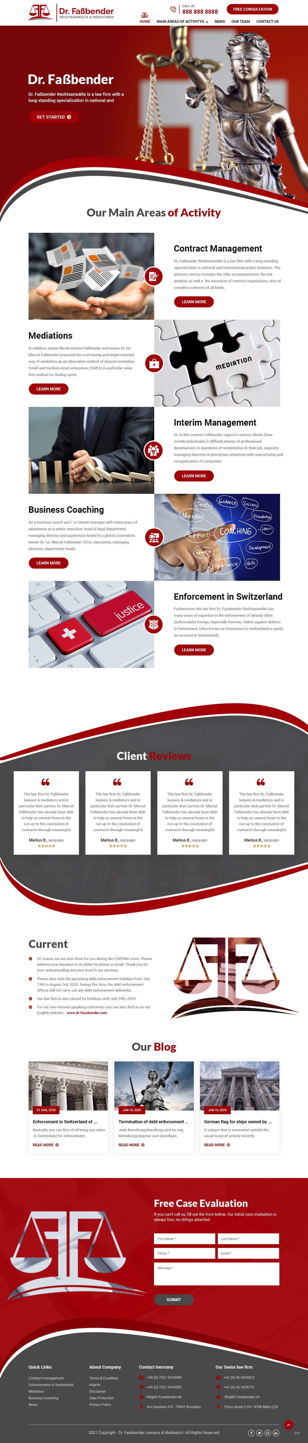 Web Design par pb pour Dr. Fassbender Rechtsanwaelte & Mediatoren | Design #26616565