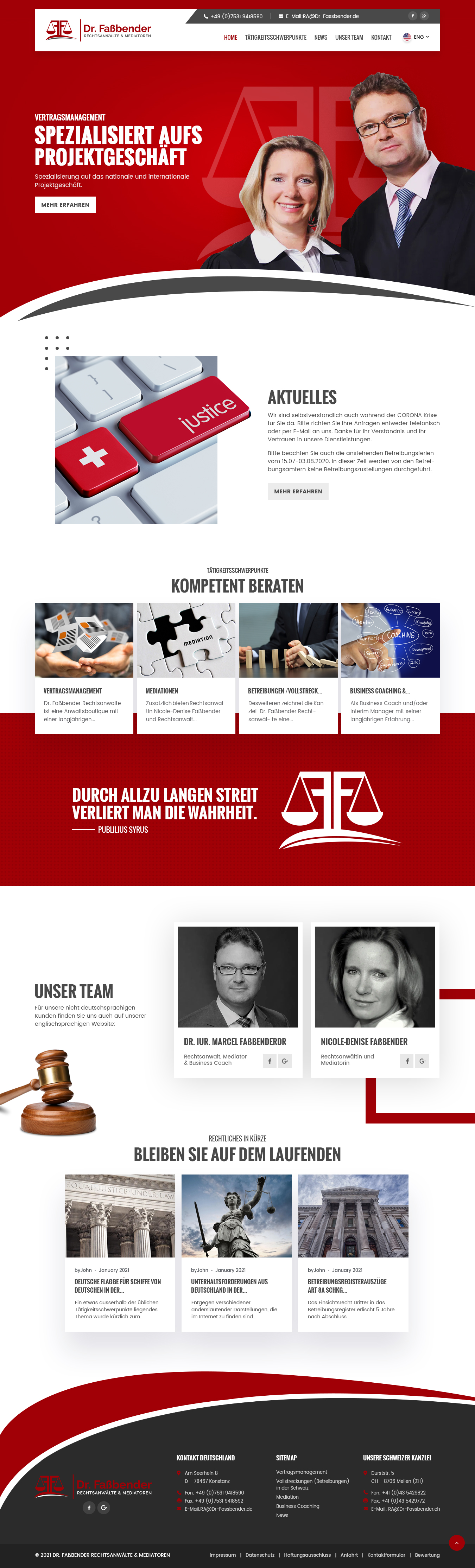 Web Design par syrwebdevelopment pour Dr. Fassbender Rechtsanwaelte & Mediatoren | Design #26614746