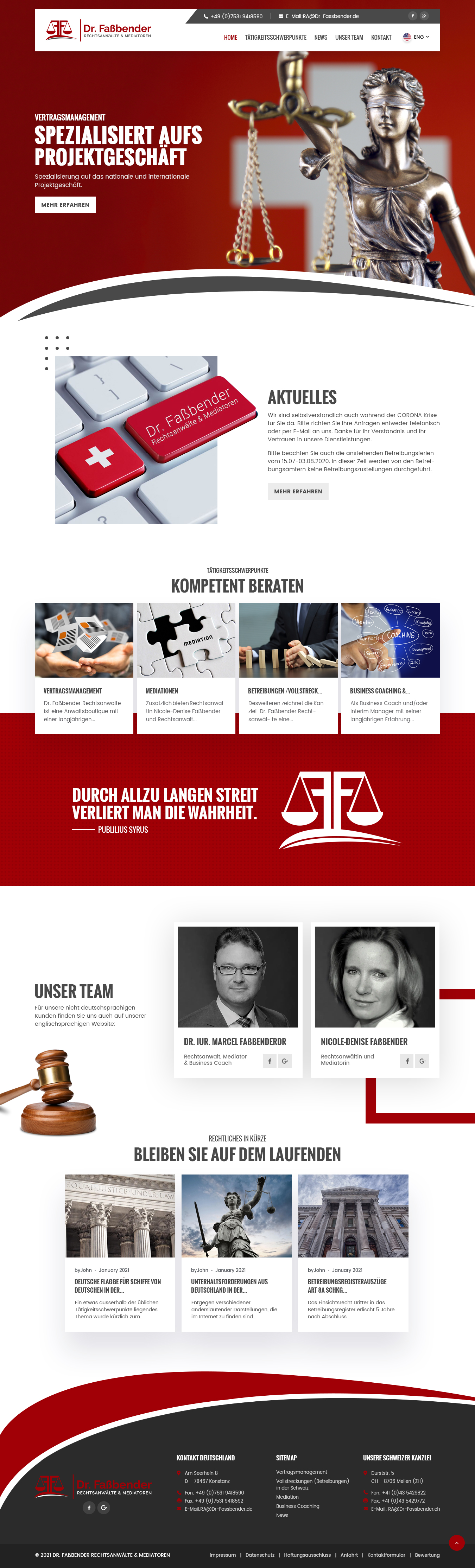 Web Design by syrwebdevelopment for Dr. Fassbender Rechtsanwaelte & Mediatoren | Design #26627130