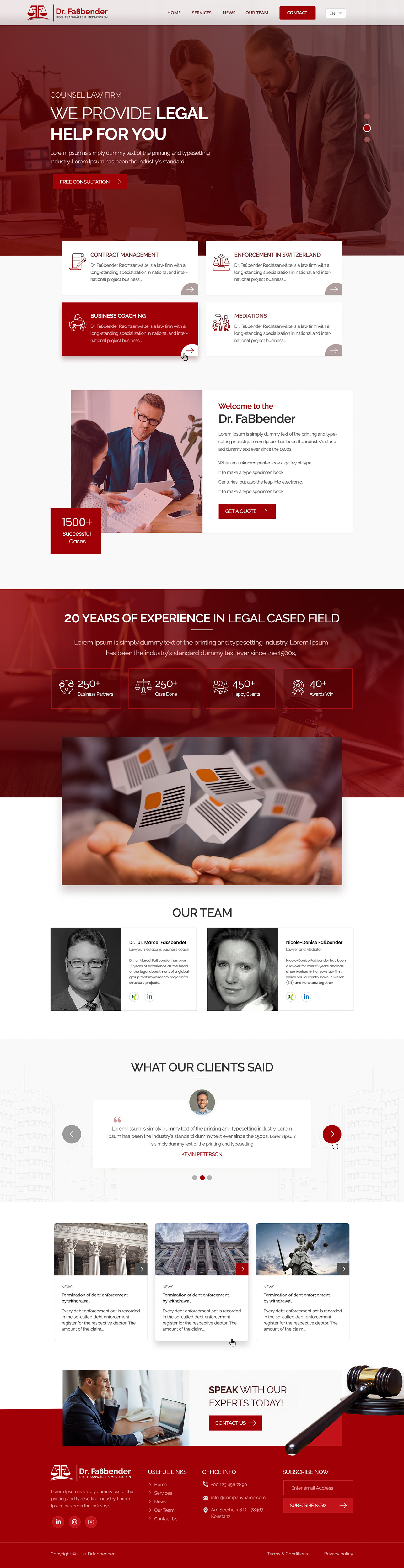 Web Design by Shijo John for Dr. Fassbender Rechtsanwaelte & Mediatoren | Design #26608968