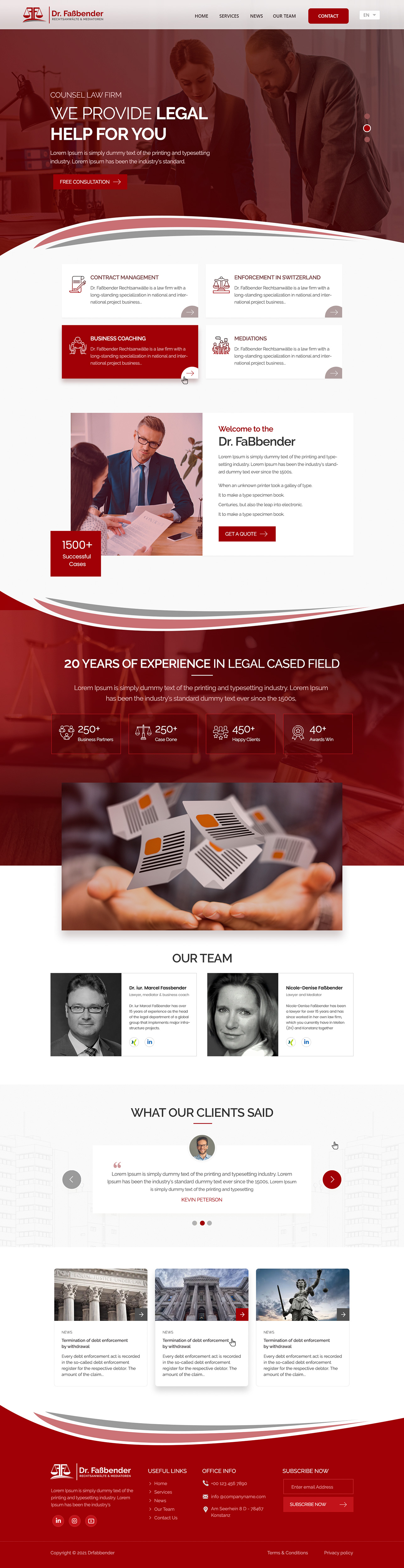 Web Design by Shijo John for Dr. Fassbender Rechtsanwaelte & Mediatoren | Design #26609189