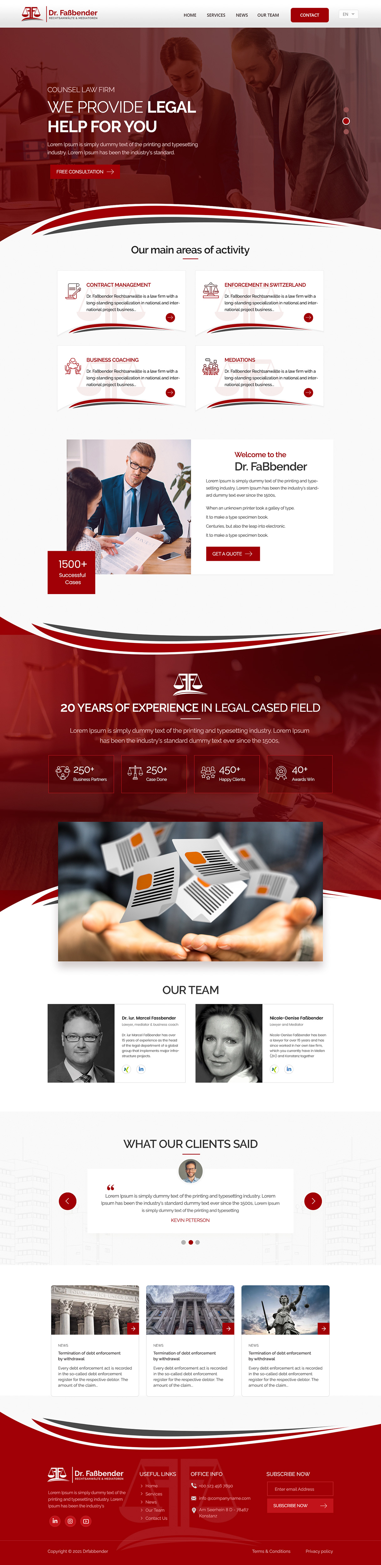 Web Design par Shijo John pour Dr. Fassbender Rechtsanwaelte & Mediatoren | Design #26610384