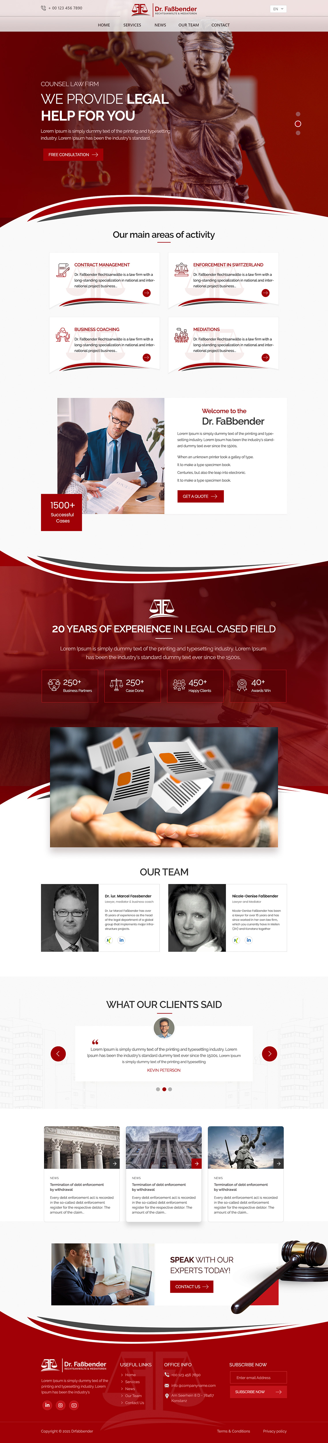 Web Design by Shijo John for Dr. Fassbender Rechtsanwaelte & Mediatoren | Design #26614666