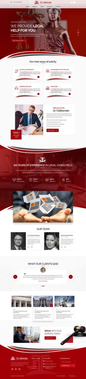 Web Design by Shijo John for Dr. Fassbender Rechtsanwaelte & Mediatoren | Design: #26614666