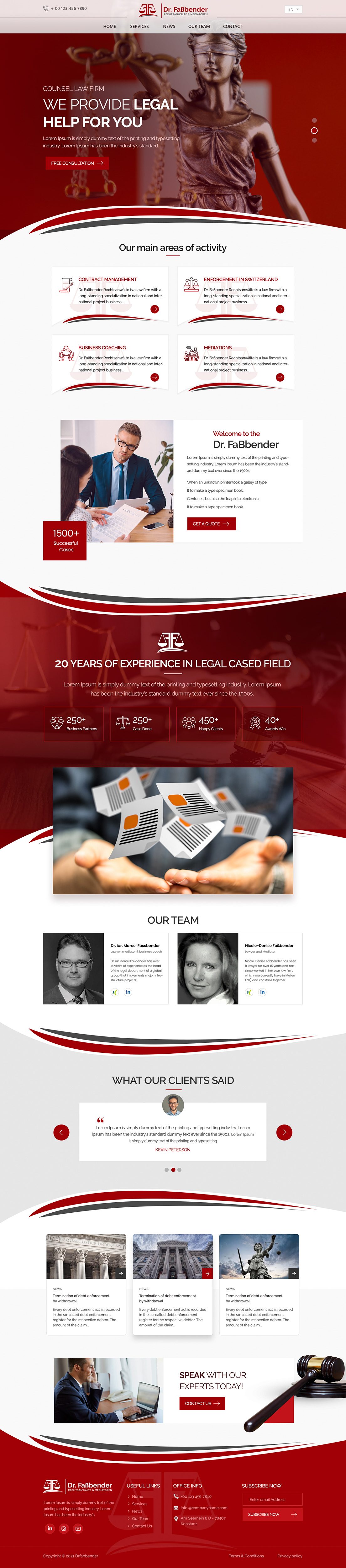 Web-Design von Shijo John für Dr. Fassbender Rechtsanwaelte & Mediatoren | Design #26614704