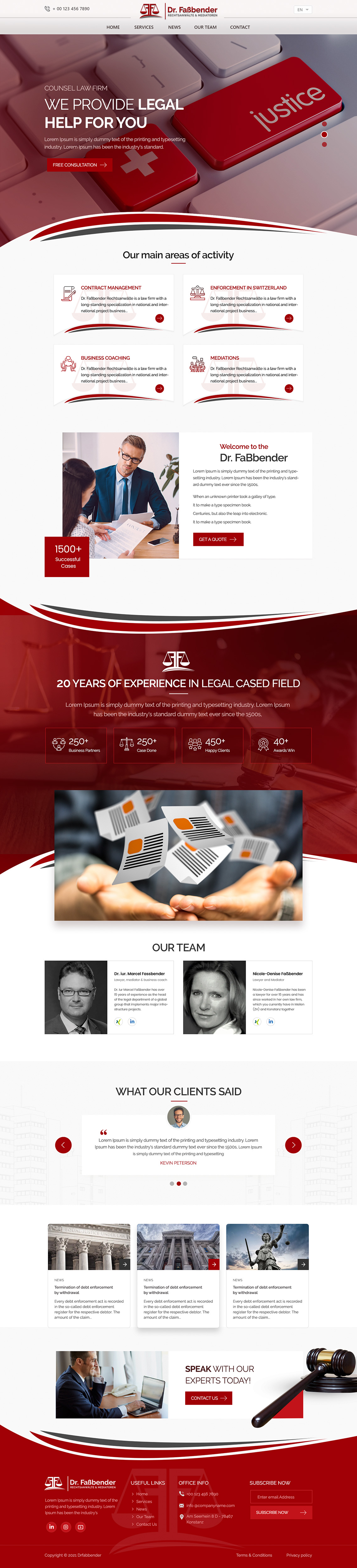 Web-Design von Shijo John für Dr. Fassbender Rechtsanwaelte & Mediatoren | Design #26615224