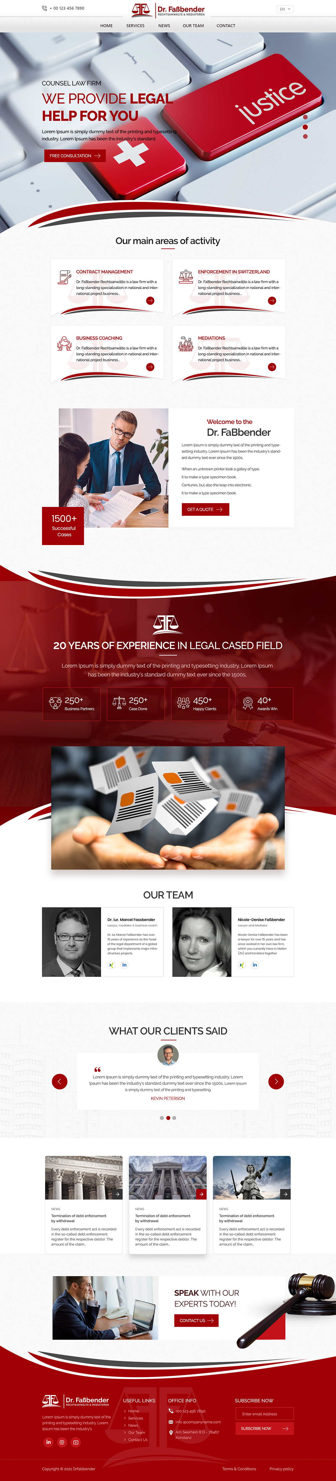 Web Design by Shijo John for Dr. Fassbender Rechtsanwaelte & Mediatoren | Design #26615225