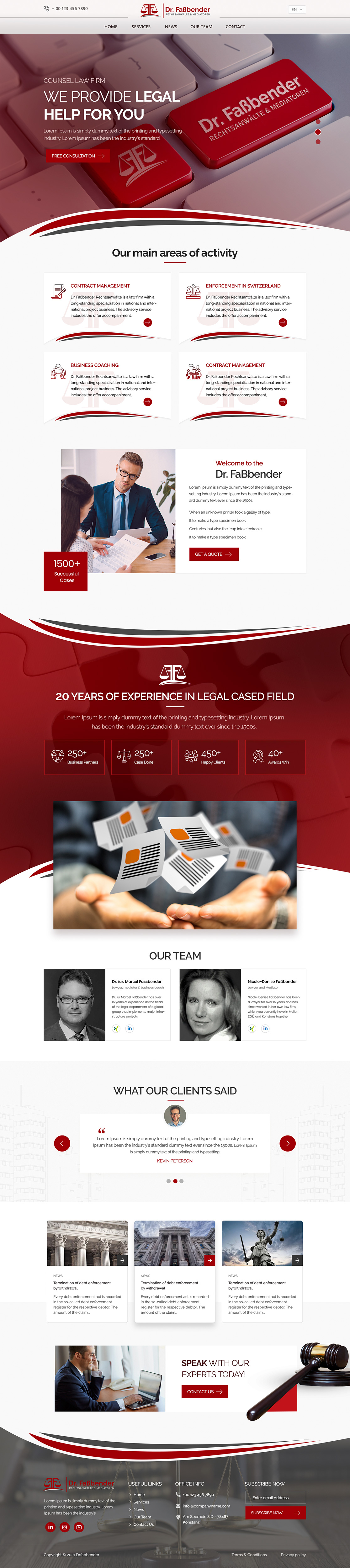 Web-Design von Shijo John für Dr. Fassbender Rechtsanwaelte & Mediatoren | Design #26619237