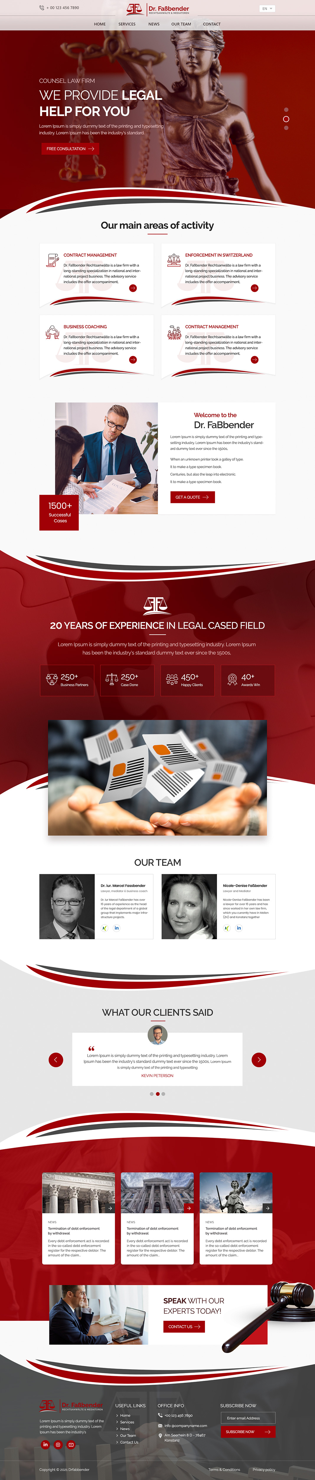Web Design par Shijo John pour Dr. Fassbender Rechtsanwaelte & Mediatoren | Design #26619238