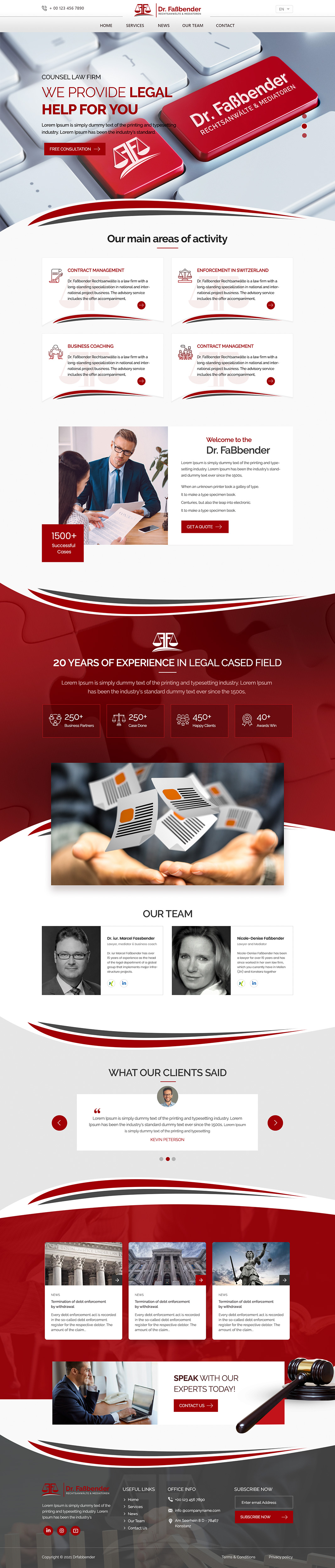 Web Design par Shijo John pour Dr. Fassbender Rechtsanwaelte & Mediatoren | Design #26619843