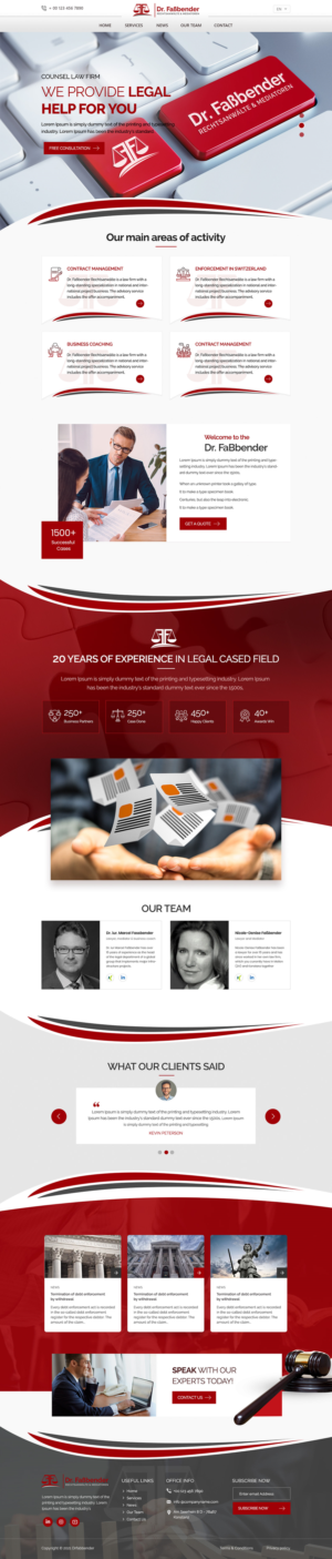 Web Design by Shijo John for Dr. Fassbender Rechtsanwaelte & Mediatoren | Design: #26619843