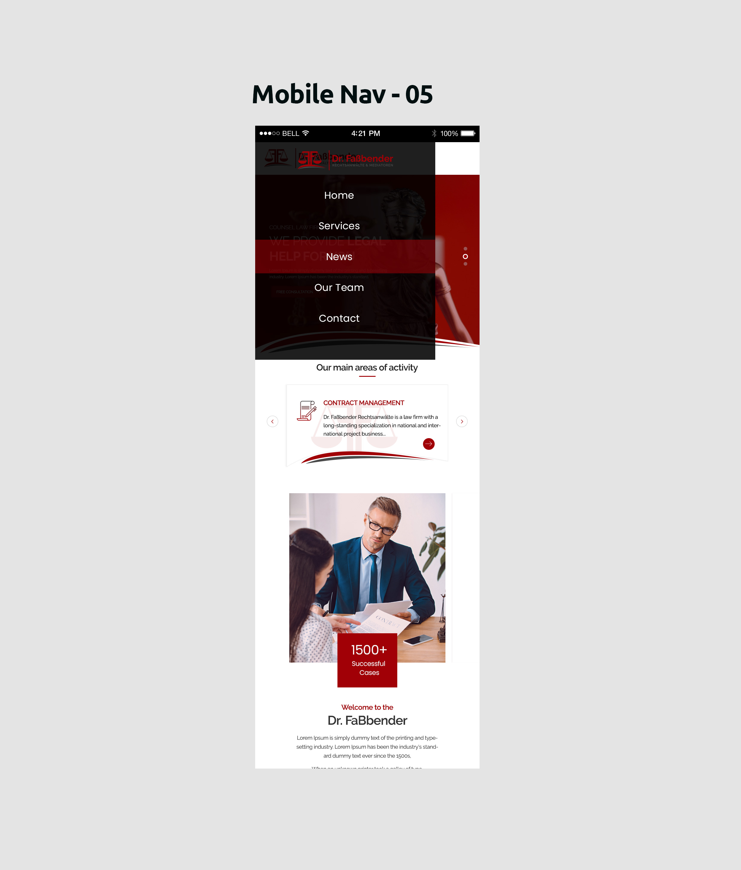Web Design par Shijo John pour Dr. Fassbender Rechtsanwaelte & Mediatoren | Design #26619845