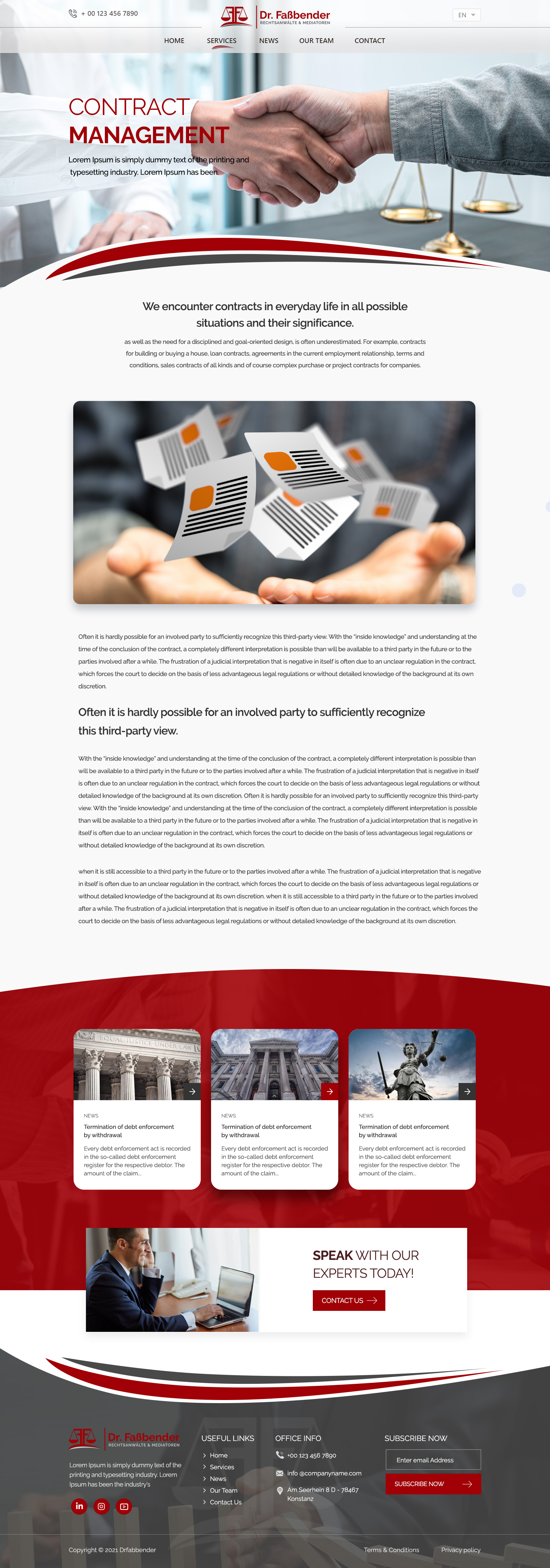 Web-Design von Shijo John für Dr. Fassbender Rechtsanwaelte & Mediatoren | Design #26643180