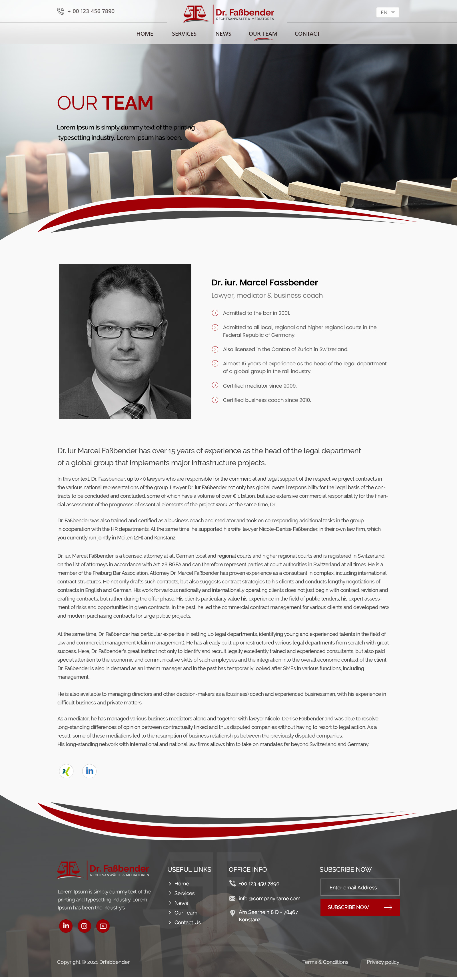 Web Design par Shijo John pour Dr. Fassbender Rechtsanwaelte & Mediatoren | Design #26643181