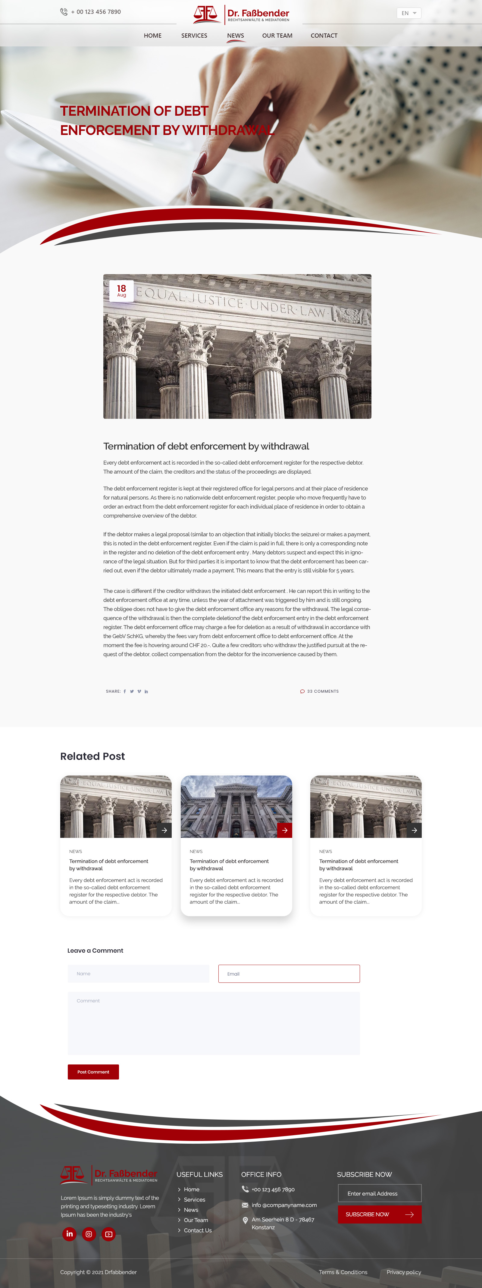 Web Design by Shijo John for Dr. Fassbender Rechtsanwaelte & Mediatoren | Design #26643183