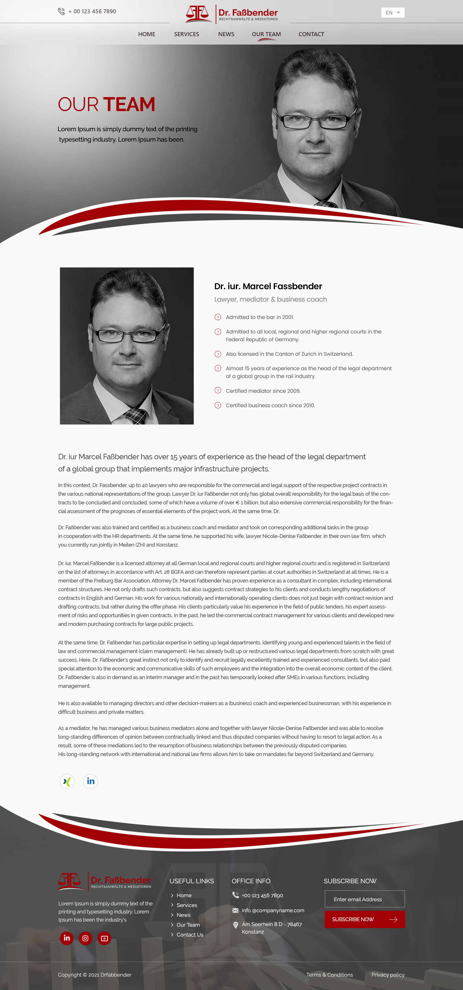 Web Design par Shijo John pour Dr. Fassbender Rechtsanwaelte & Mediatoren | Design #26645176