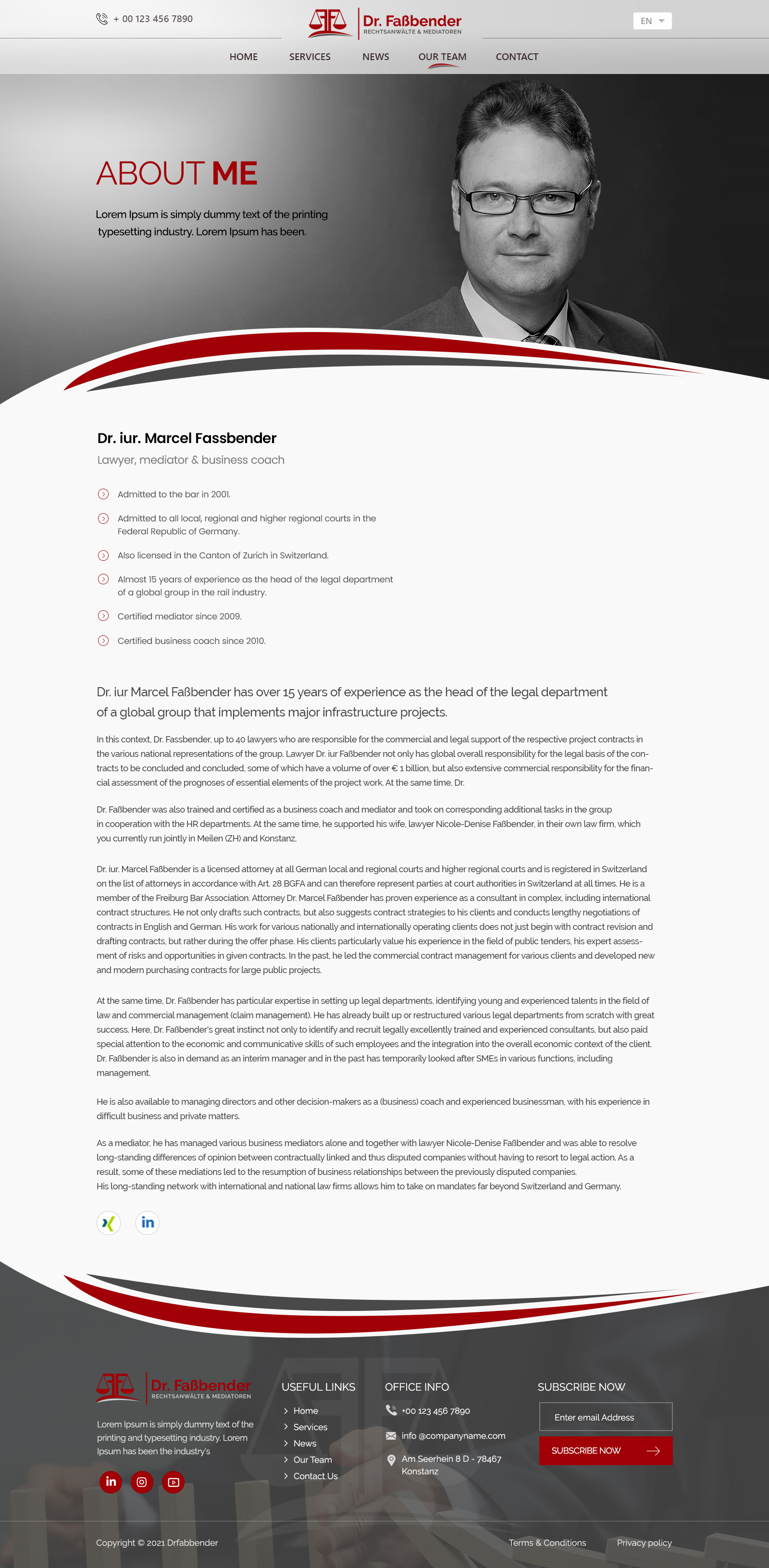 Web Design by Shijo John for Dr. Fassbender Rechtsanwaelte & Mediatoren | Design #26646544