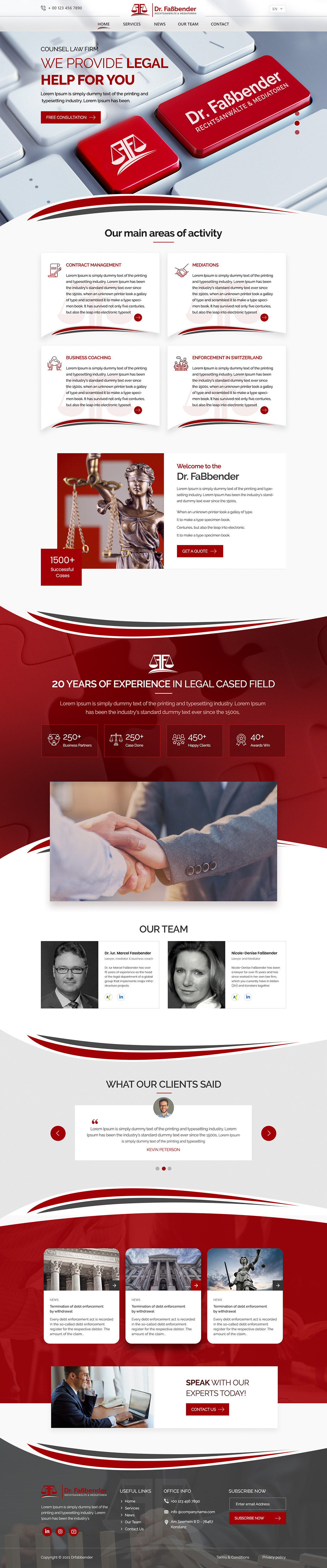 Web Design par Shijo John pour Dr. Fassbender Rechtsanwaelte & Mediatoren | Design #26662571