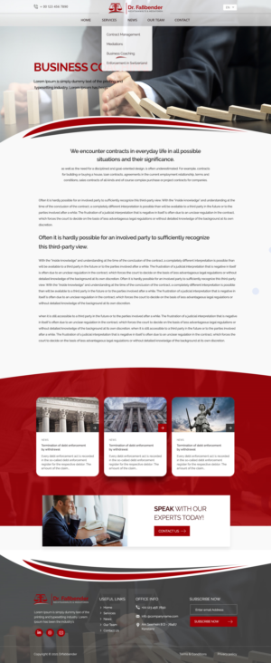 Web Design by Shijo John for Dr. Fassbender Rechtsanwaelte & Mediatoren | Design: #26662574