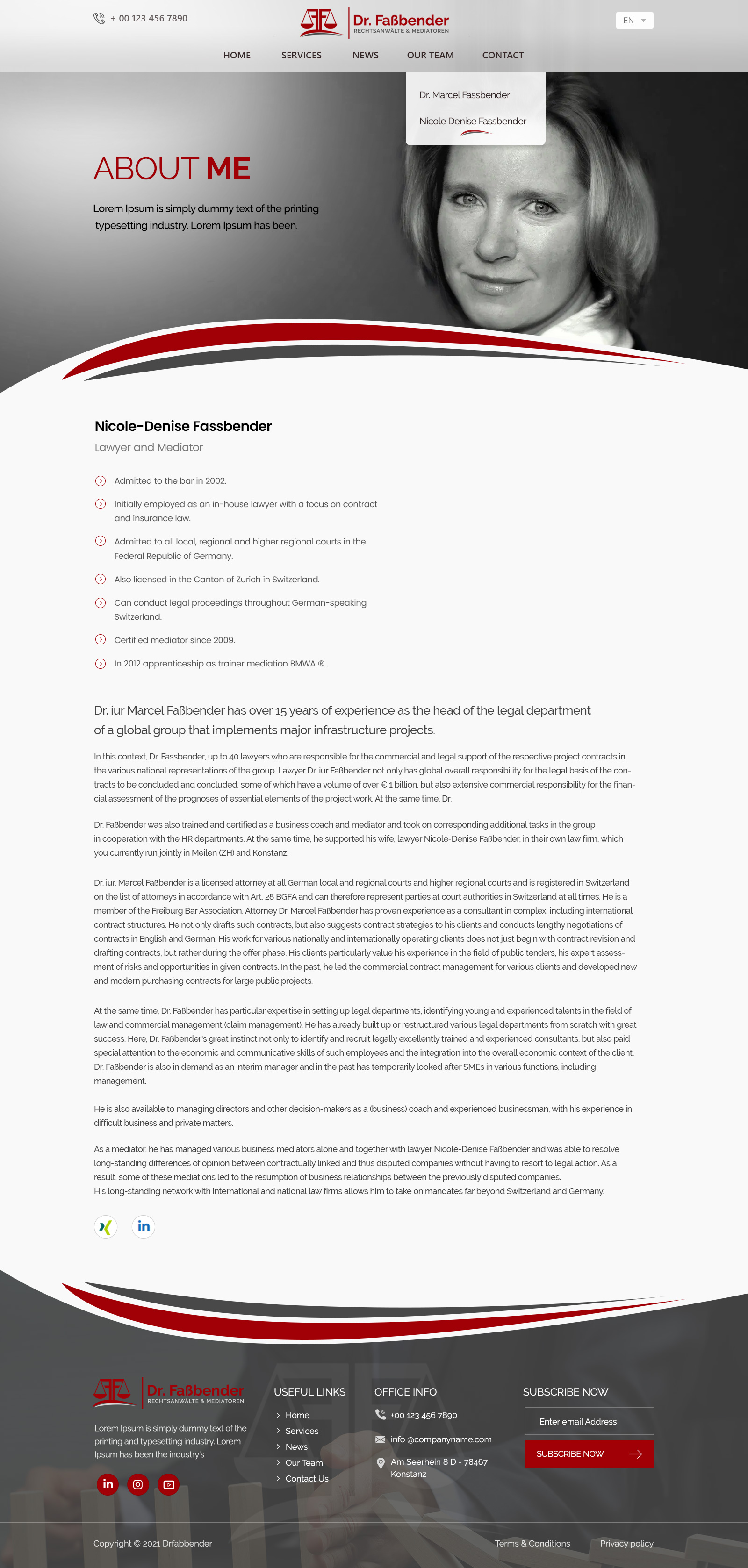 Web Design by Shijo John for Dr. Fassbender Rechtsanwaelte & Mediatoren | Design #26662576