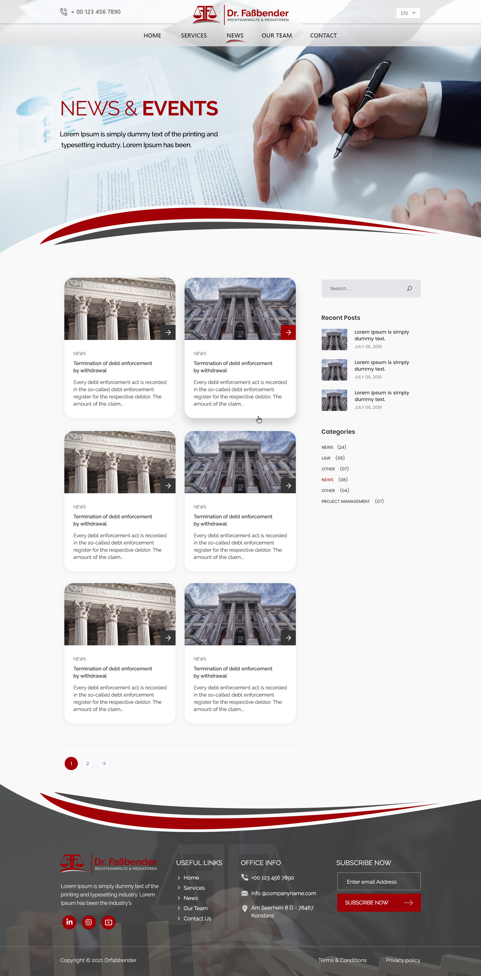 Web-Design von Shijo John für Dr. Fassbender Rechtsanwaelte & Mediatoren | Design #26662577