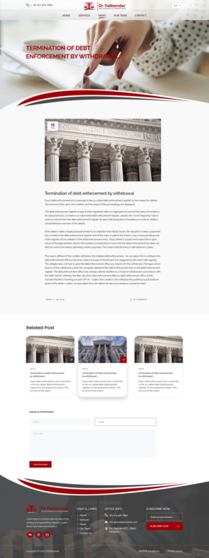 Web Design by Shijo John for Dr. Fassbender Rechtsanwaelte & Mediatoren | Design: #26662579