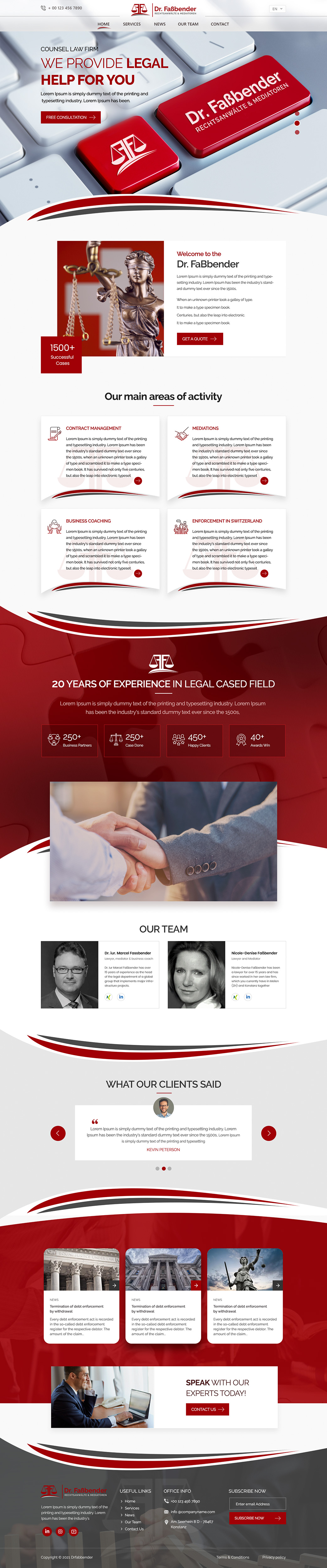 Web Design by Shijo John for Dr. Fassbender Rechtsanwaelte & Mediatoren | Design #26666835