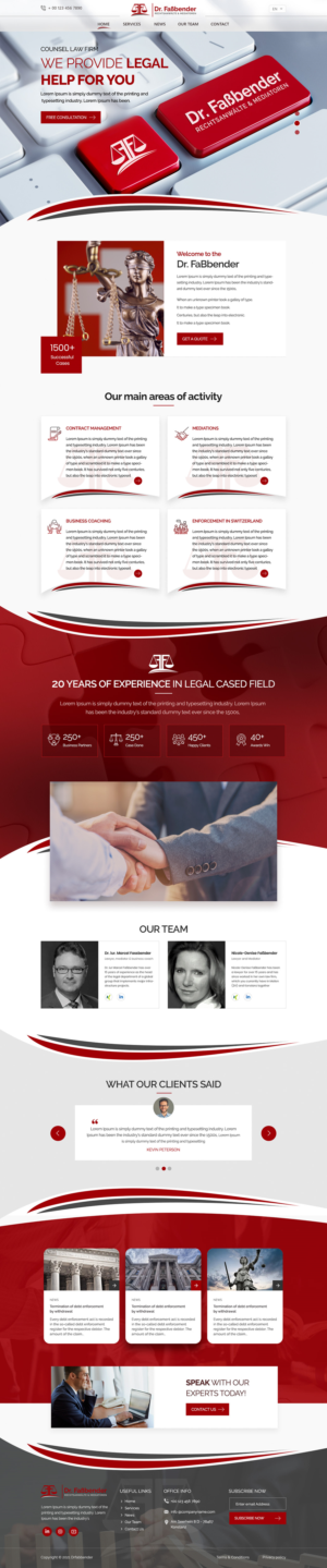 Web Design by Shijo John for Dr. Fassbender Rechtsanwaelte & Mediatoren | Design: #26666835