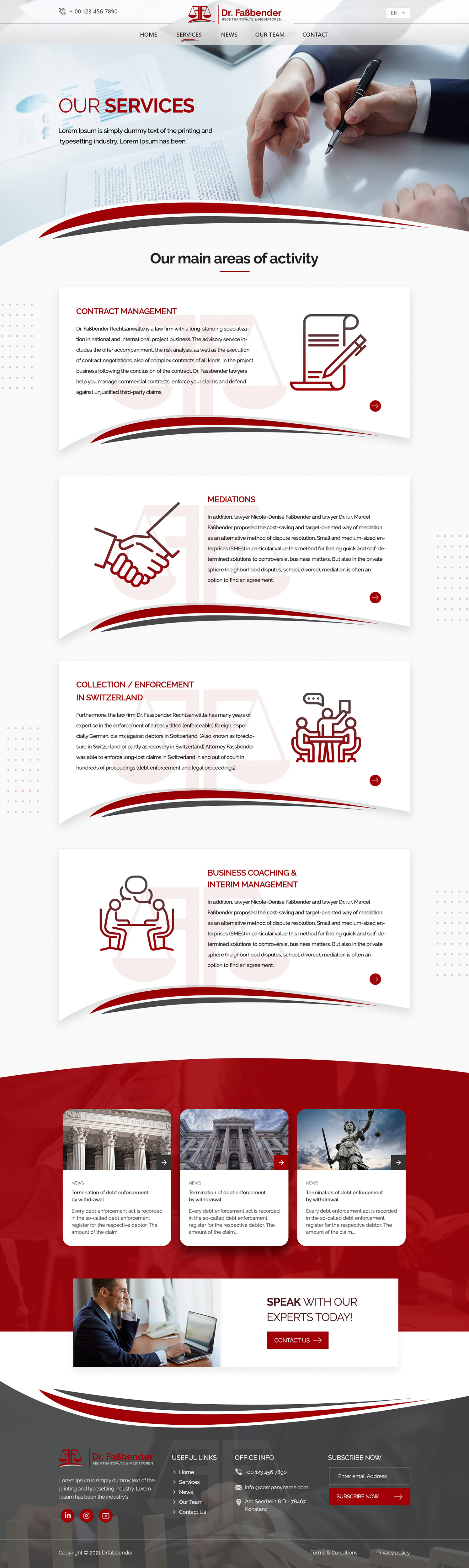 Web Design by Shijo John for Dr. Fassbender Rechtsanwaelte & Mediatoren | Design #26666841