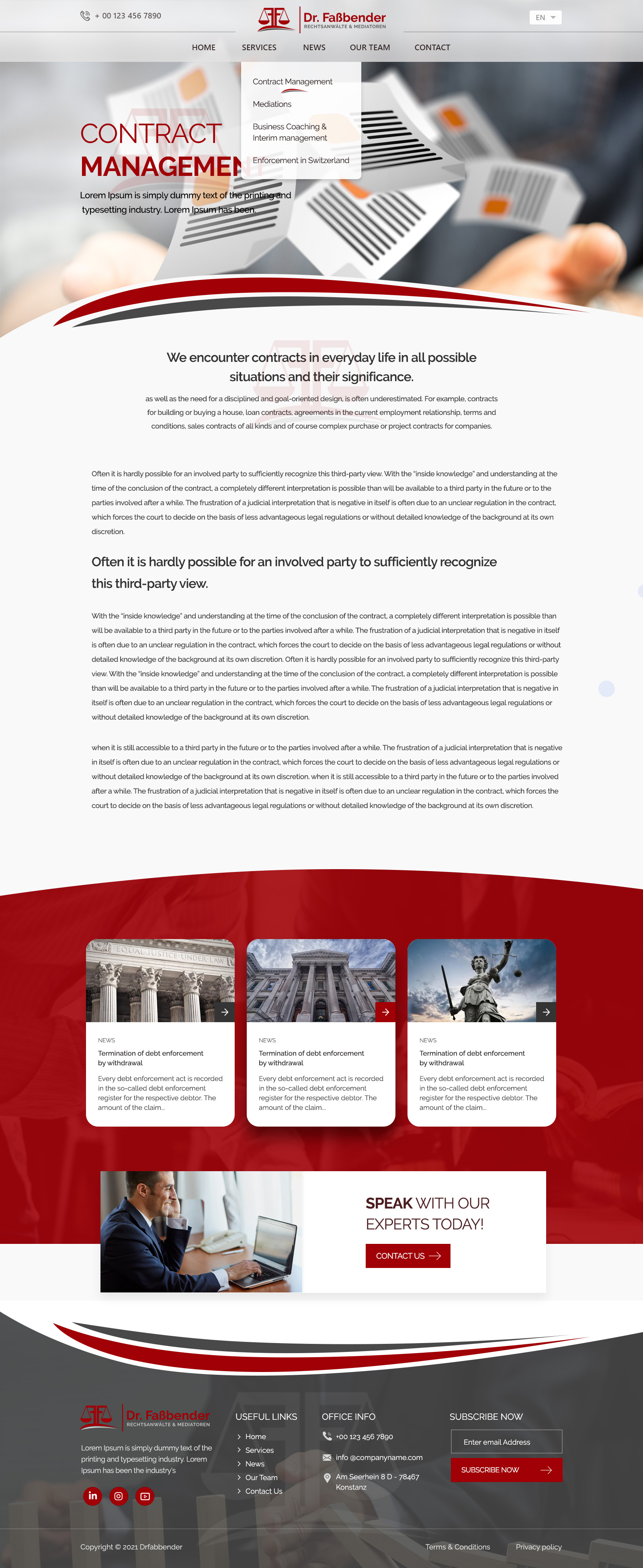 Web Design par Shijo John pour Dr. Fassbender Rechtsanwaelte & Mediatoren | Design #26669246