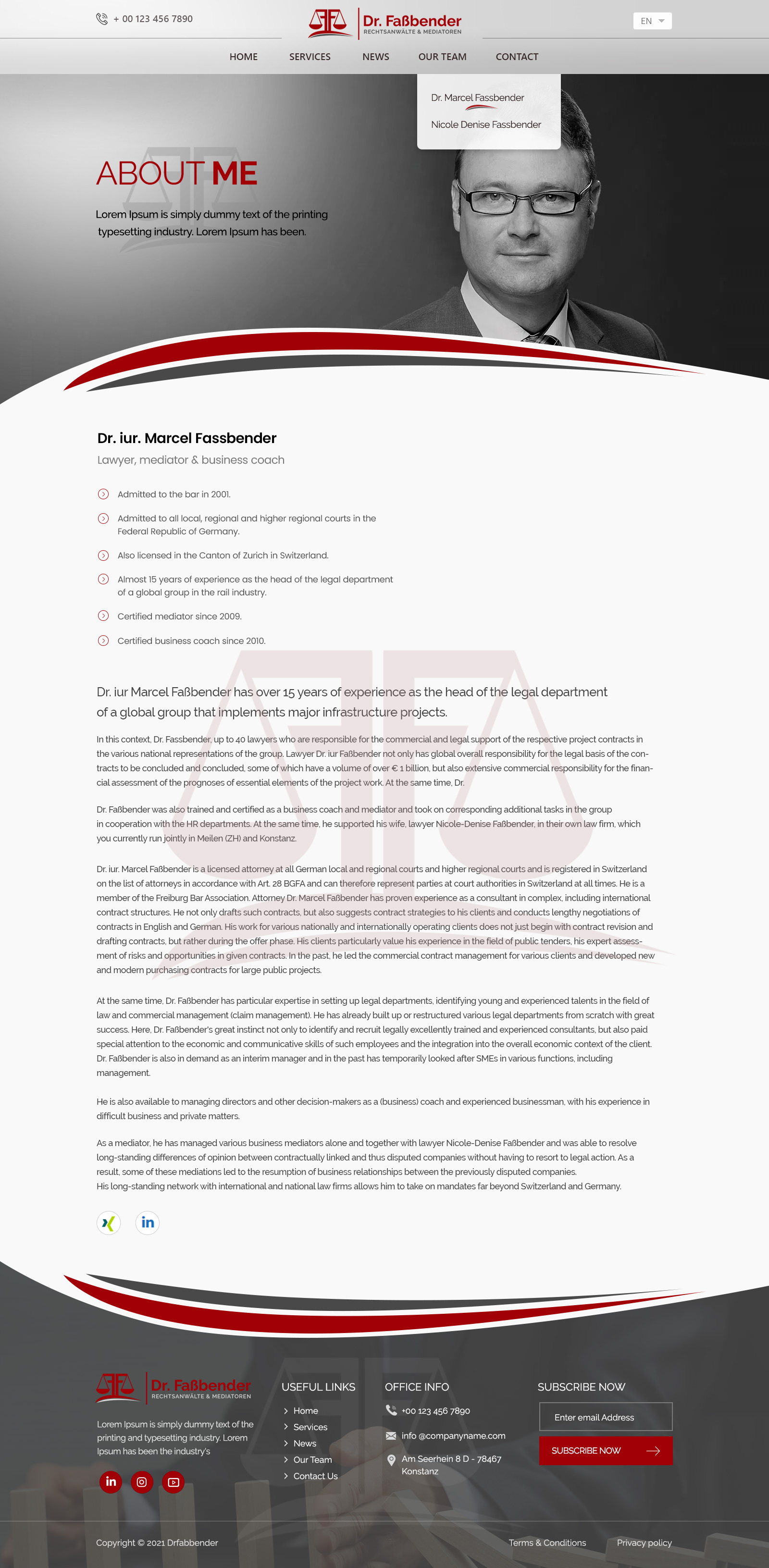Web Design par Shijo John pour Dr. Fassbender Rechtsanwaelte & Mediatoren | Design #26676906