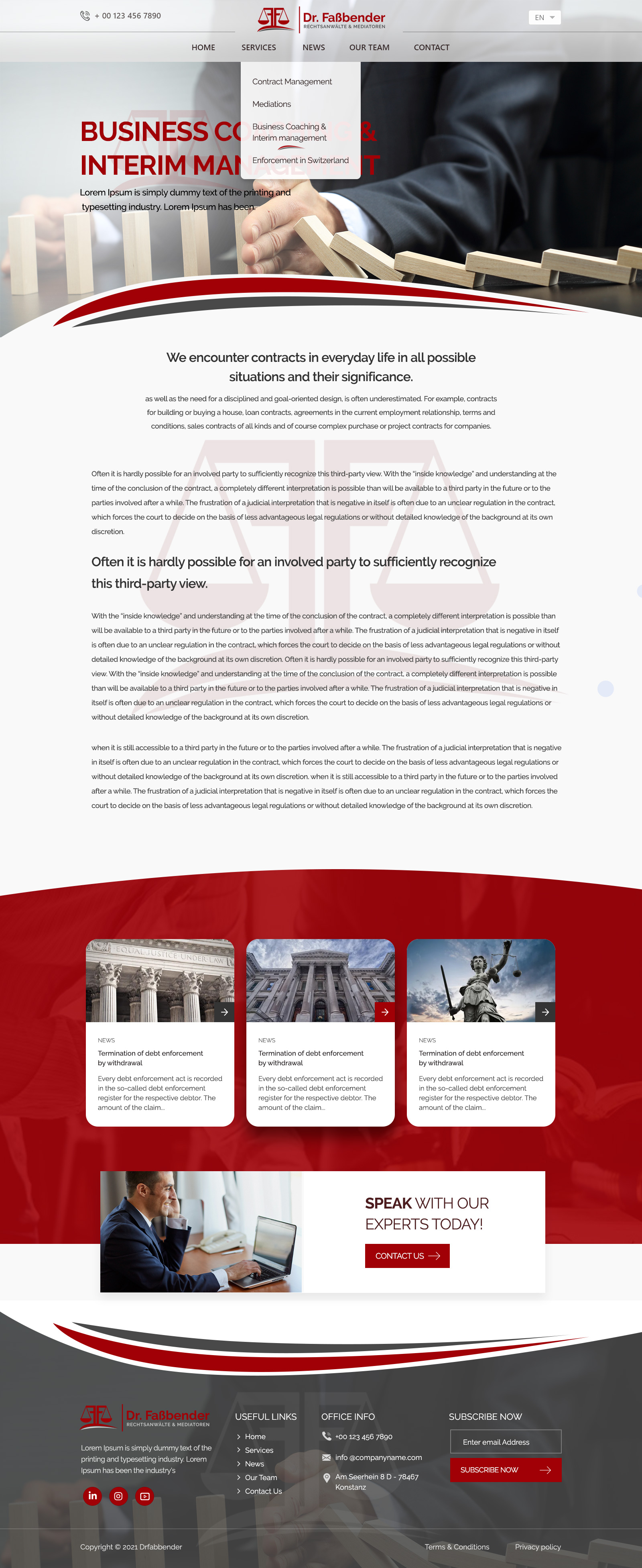 Web Design par Shijo John pour Dr. Fassbender Rechtsanwaelte & Mediatoren | Design #26676908