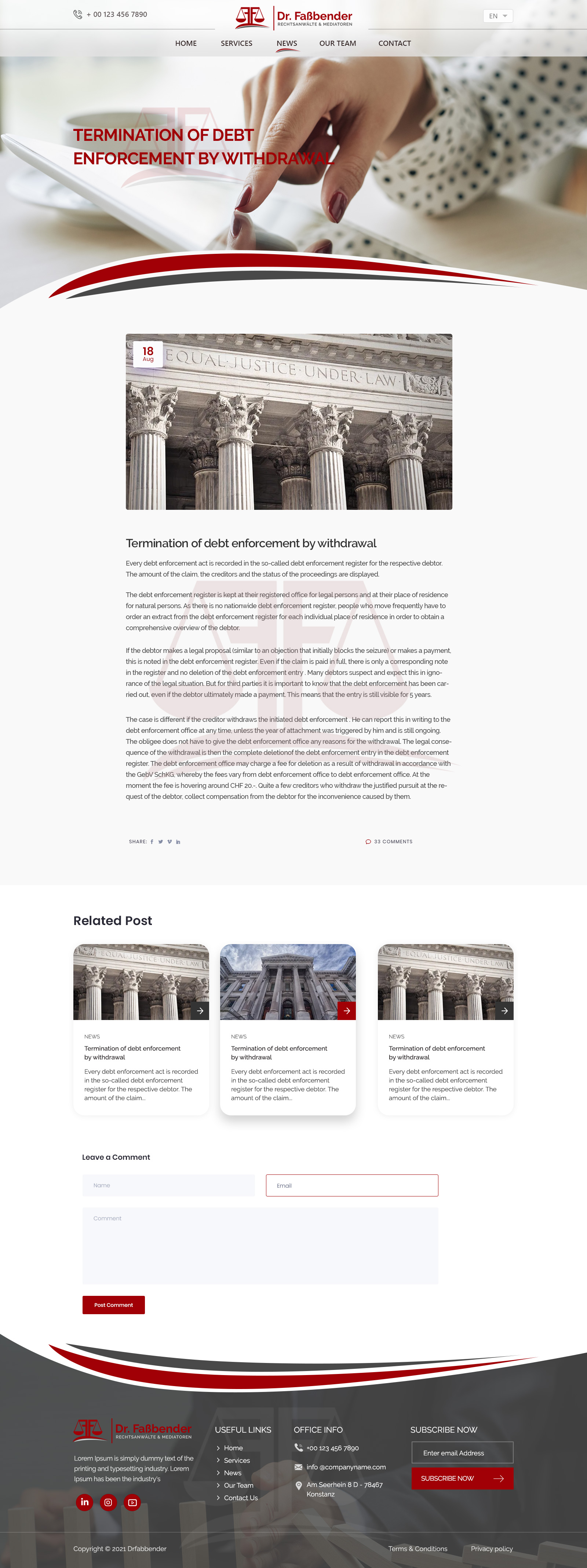 Web Design by Shijo John for Dr. Fassbender Rechtsanwaelte & Mediatoren | Design #26676911