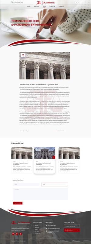 Web Design by Shijo John for Dr. Fassbender Rechtsanwaelte & Mediatoren | Design: #26676911