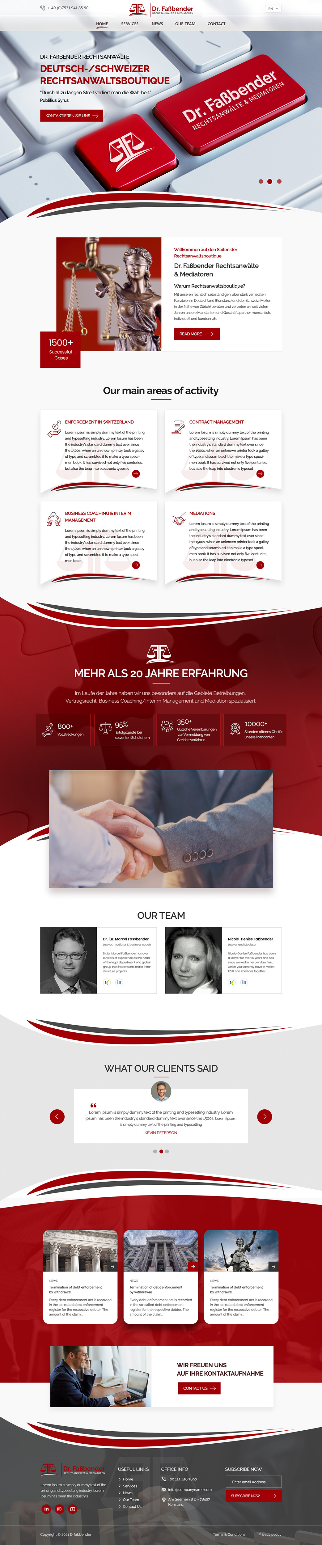 Web Design par Shijo John pour Dr. Fassbender Rechtsanwaelte & Mediatoren | Design #26679826